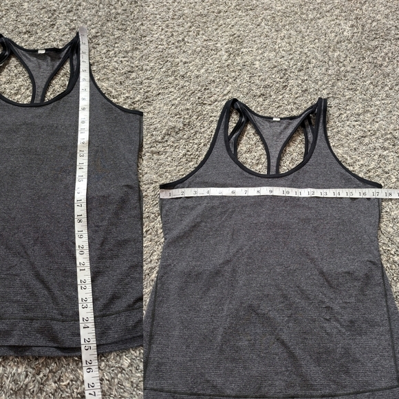 Lululemon Run the Day dark grey racer back scoop neck workout tank top M - Picture 7 of 7